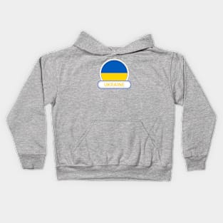 Ukraine Country Badge - Ukraine Flag Kids Hoodie